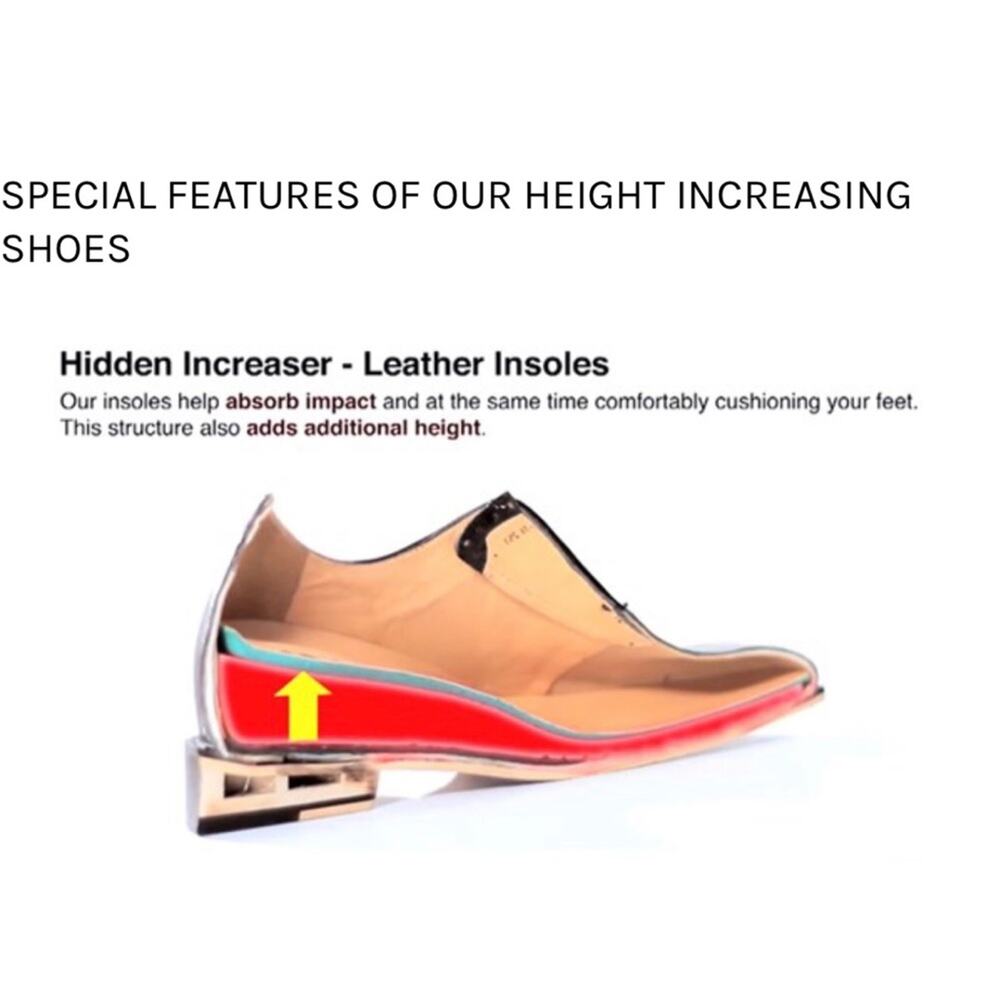 Height Increased Brown Leather Dress Shoes - Picture 10 of 10
